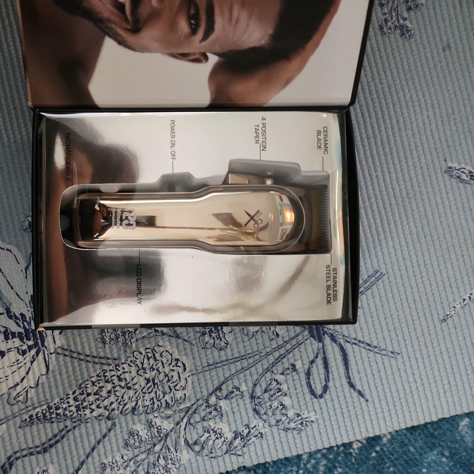 Cutting Edge Hair Clippers, Cordless Rechargeable Clipper for Men Gold & Black