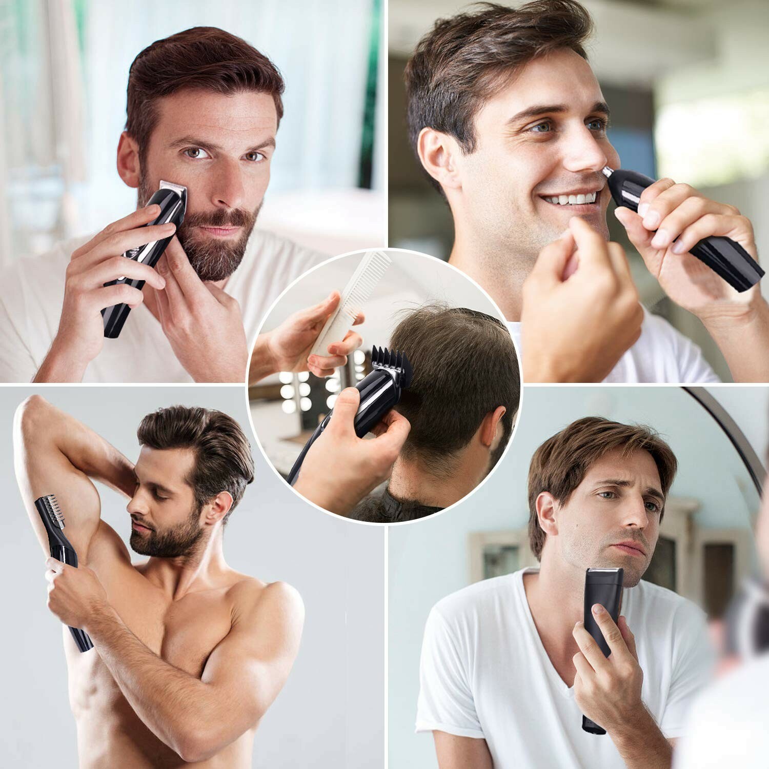 GOOLEEN Beard Trimmer for Men Cordless Mustache Trimmer 10 in 1 Grooming Trimmer