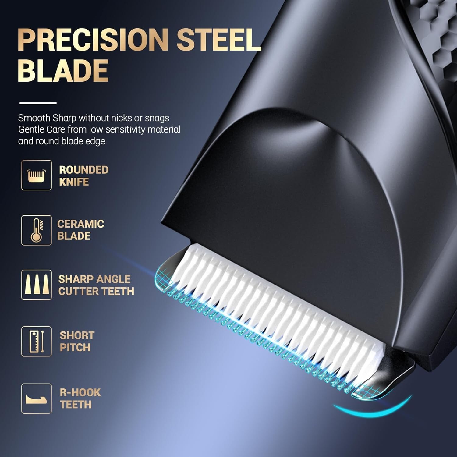 Groin Hair Trimmer for Men – Safe Ball Shaver, Replaceable Ceramic Blade Heads