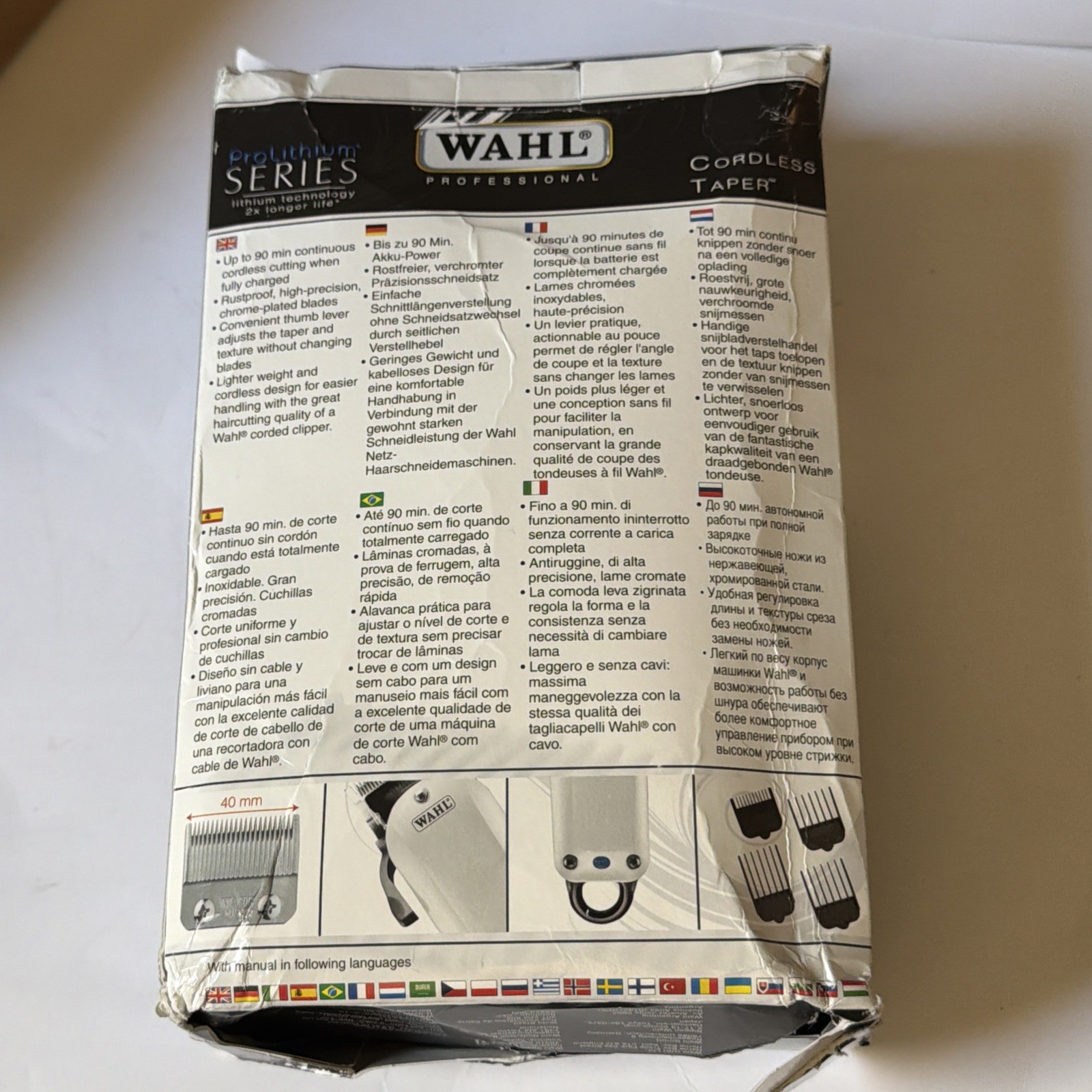 Wahl Cordless Designer Clipper Black 90 Minutes Run Time Includes 4 Guides 8591