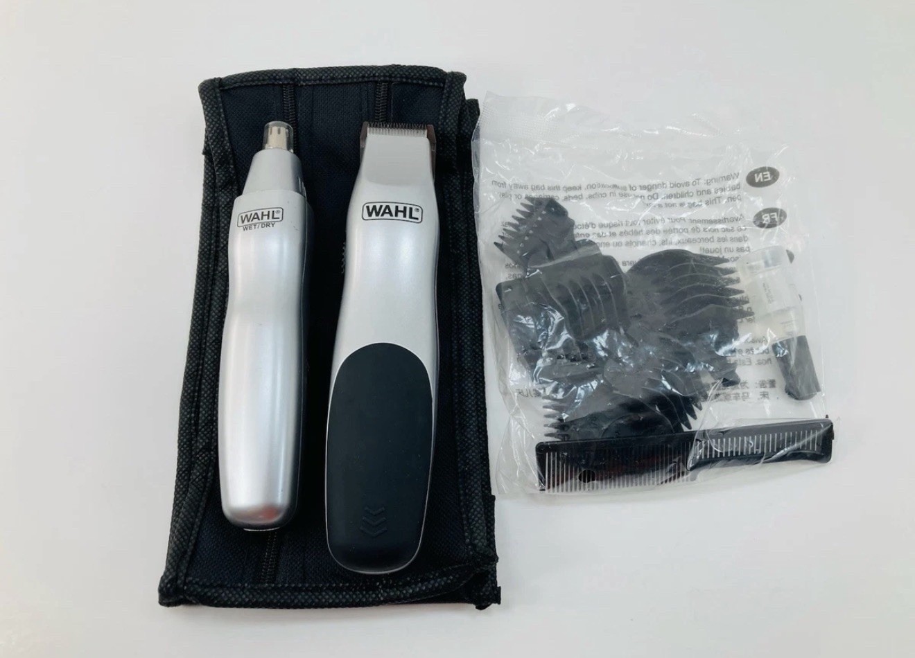 Wahl Wet/Dry Rechargeable Beard Trimmer & Nose Trimmer Grooming Kit Open Box
