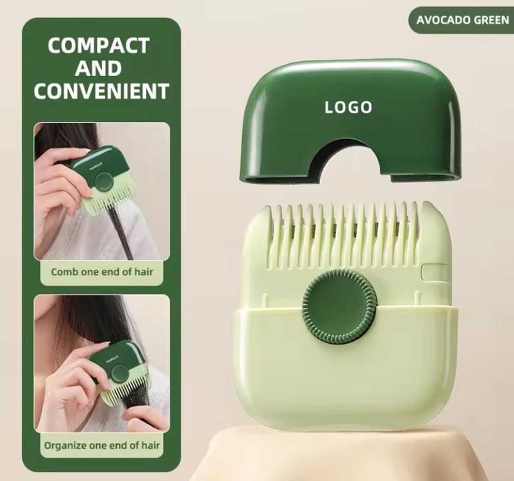 2-in-1 Hair Trimmer & Manual Bangs Trimmer Comb – Double-Sided Razor Cutter