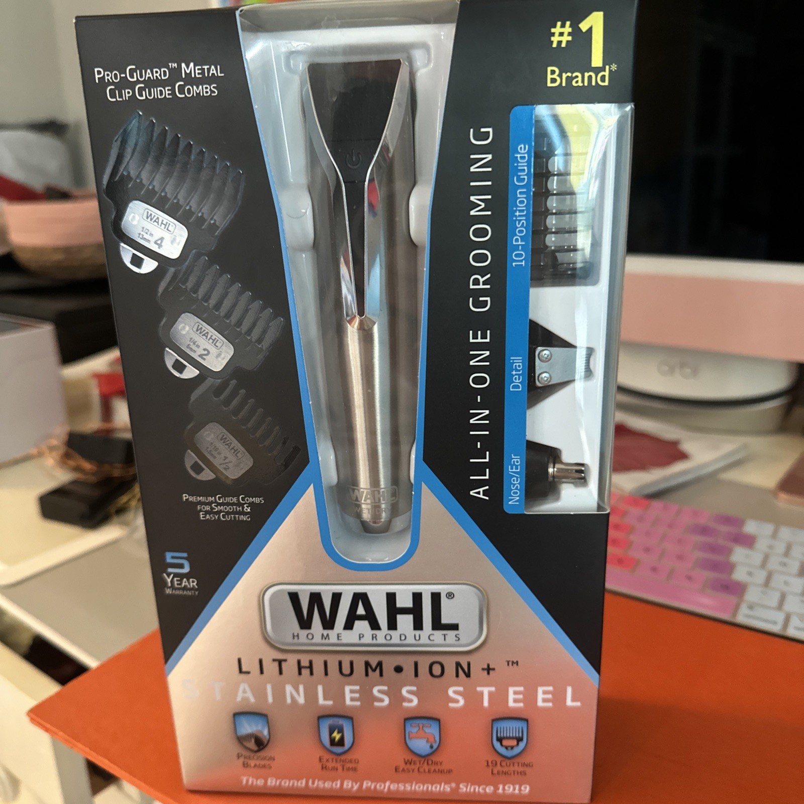 Wahl Stainless Steel Lithium-Ion Trimmer (9898) – Silver