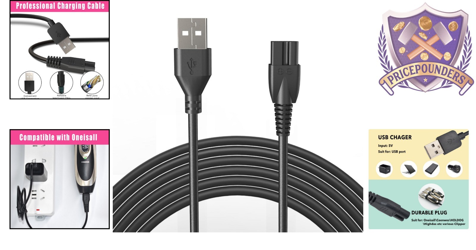 Lightweight Universal Charger Cord – Compatible with Ceenwes, SUPRENT Clippers