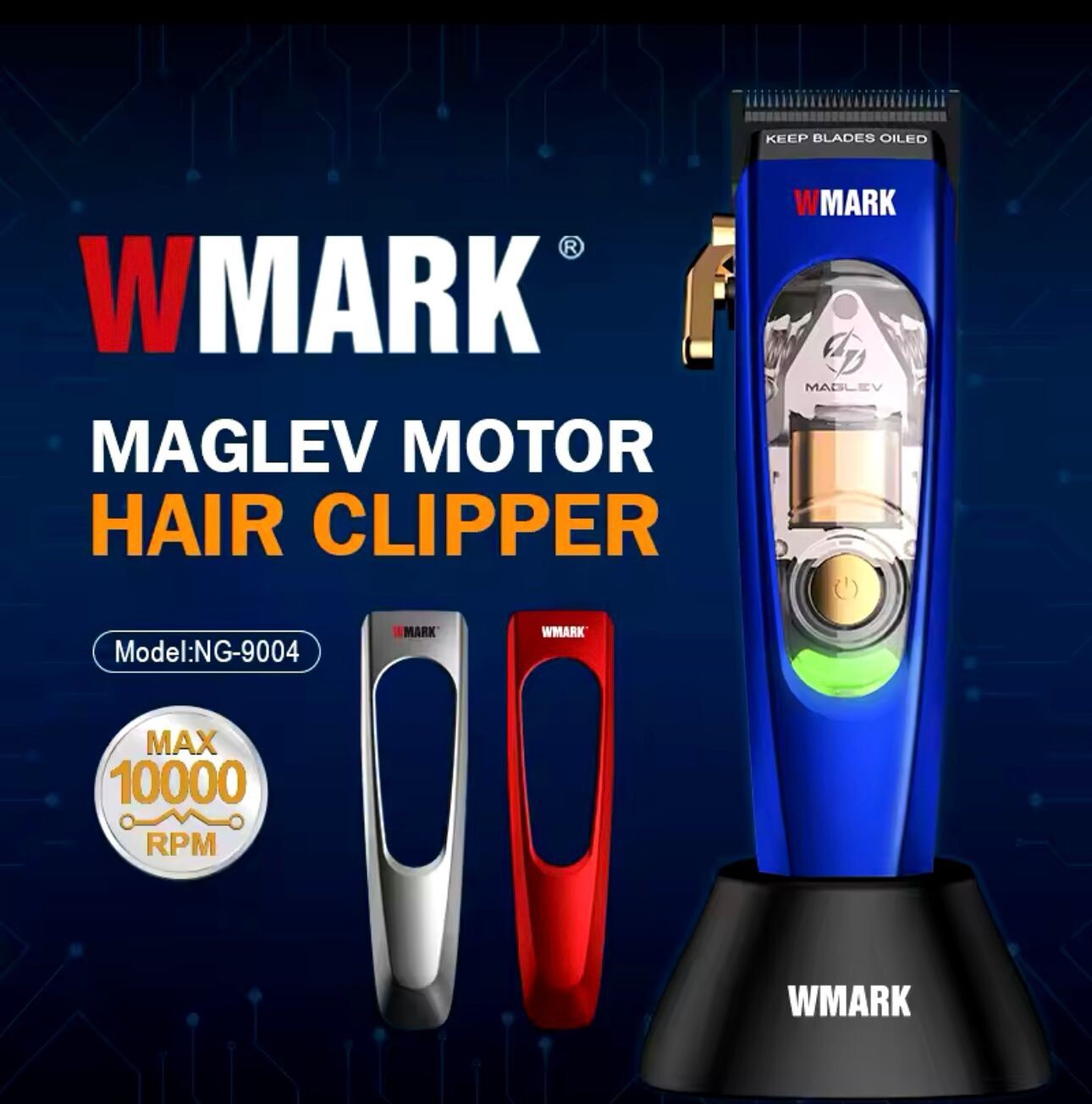 WMARK NG 9004 Cordless Clipper – Powerful Motor and Ultra-Sharp Blades