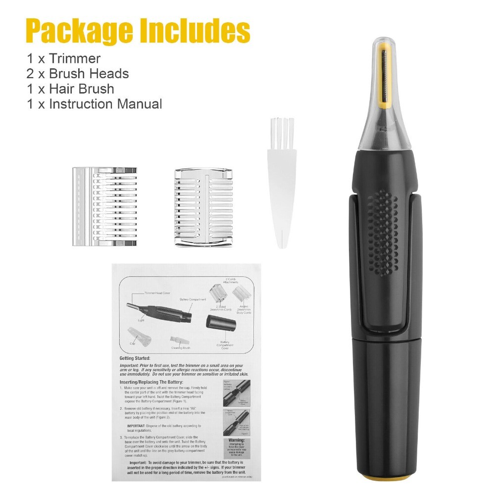 Electric Ear Beard Nose Hair Trimmer Eyebrow Mustache Remover Shaver Clipper New