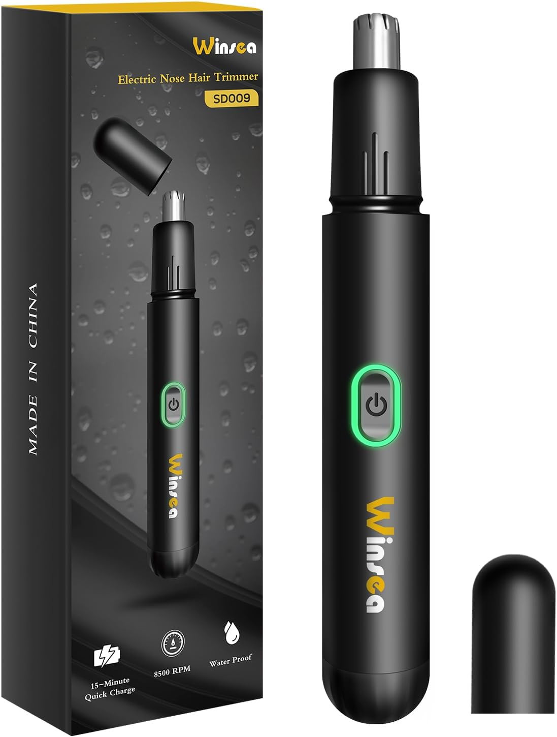 Precision Nose Hair Trimmer – 360° Safe & Efficient Electric Trimming, USB Recha
