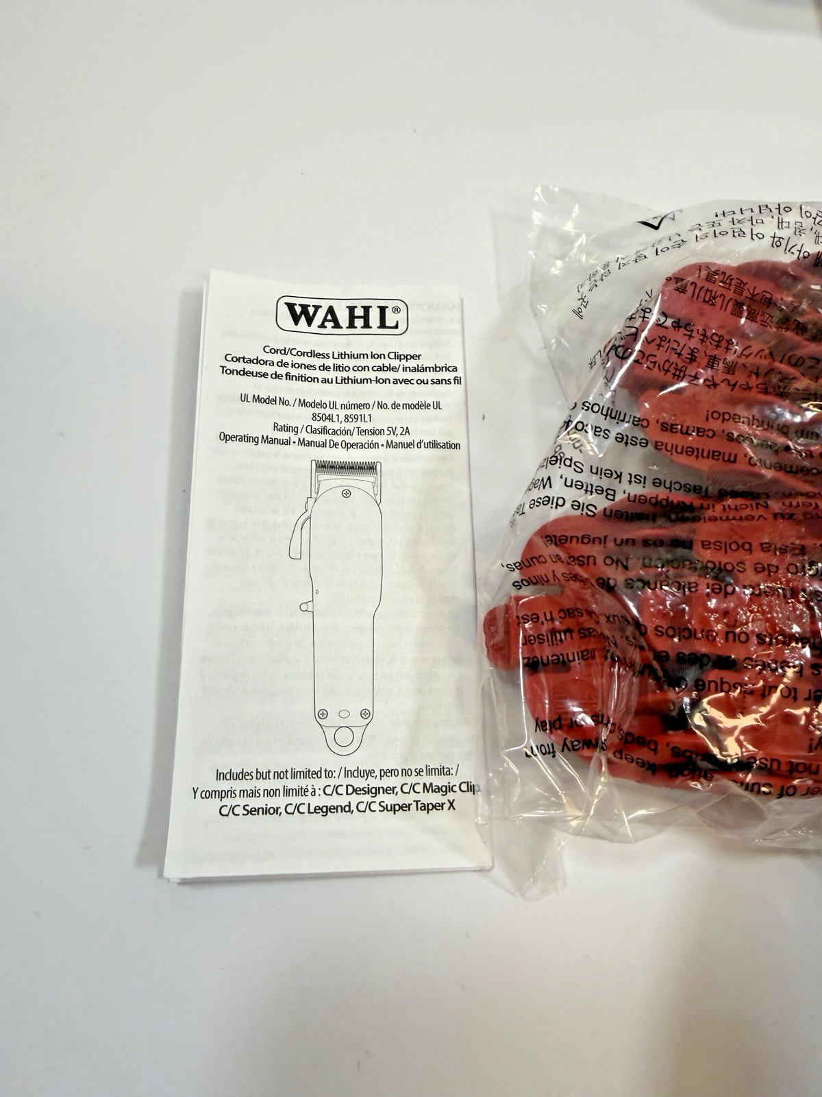 WAHL PROFESSIONAL CORDLESS DESIGNER CLIPPER #8591 OPEN BOX