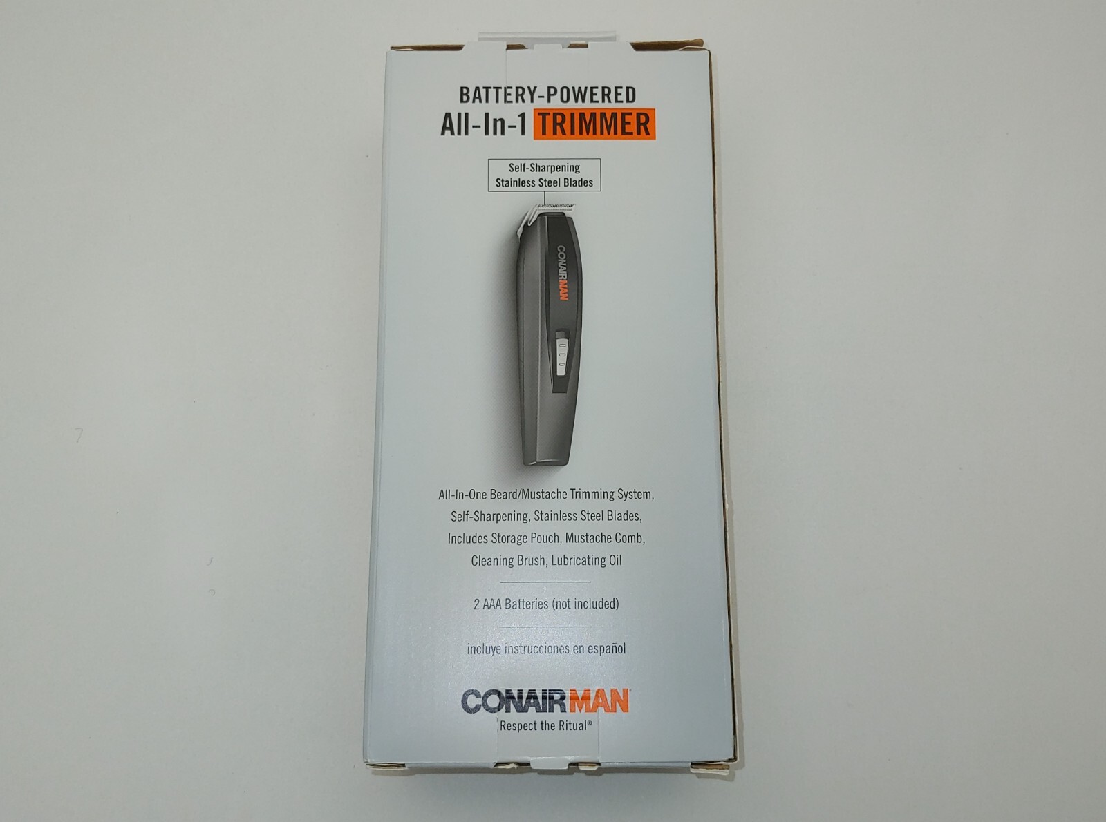 Conair 2 AAA Battery Powered Beard Nose Trimmer Conairman Portable Travel Home