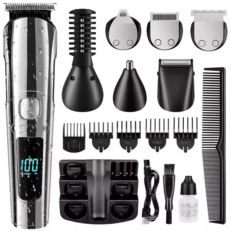 USA Stainless Steel Electric Shaver Lithium Ion 2.0+Beard Trimmer for Men/Barber