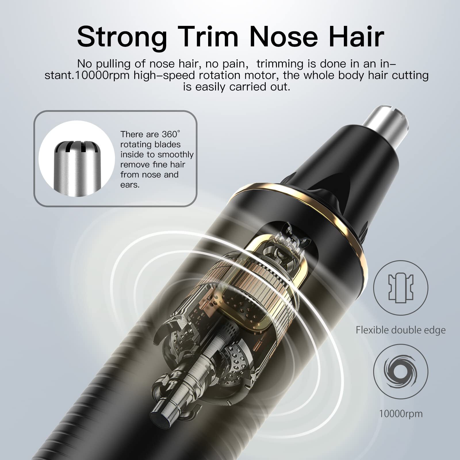 Nose Hair Trimmer for Men, 2024 Painless USB Rechargeable Nose Hair Trimmer, …