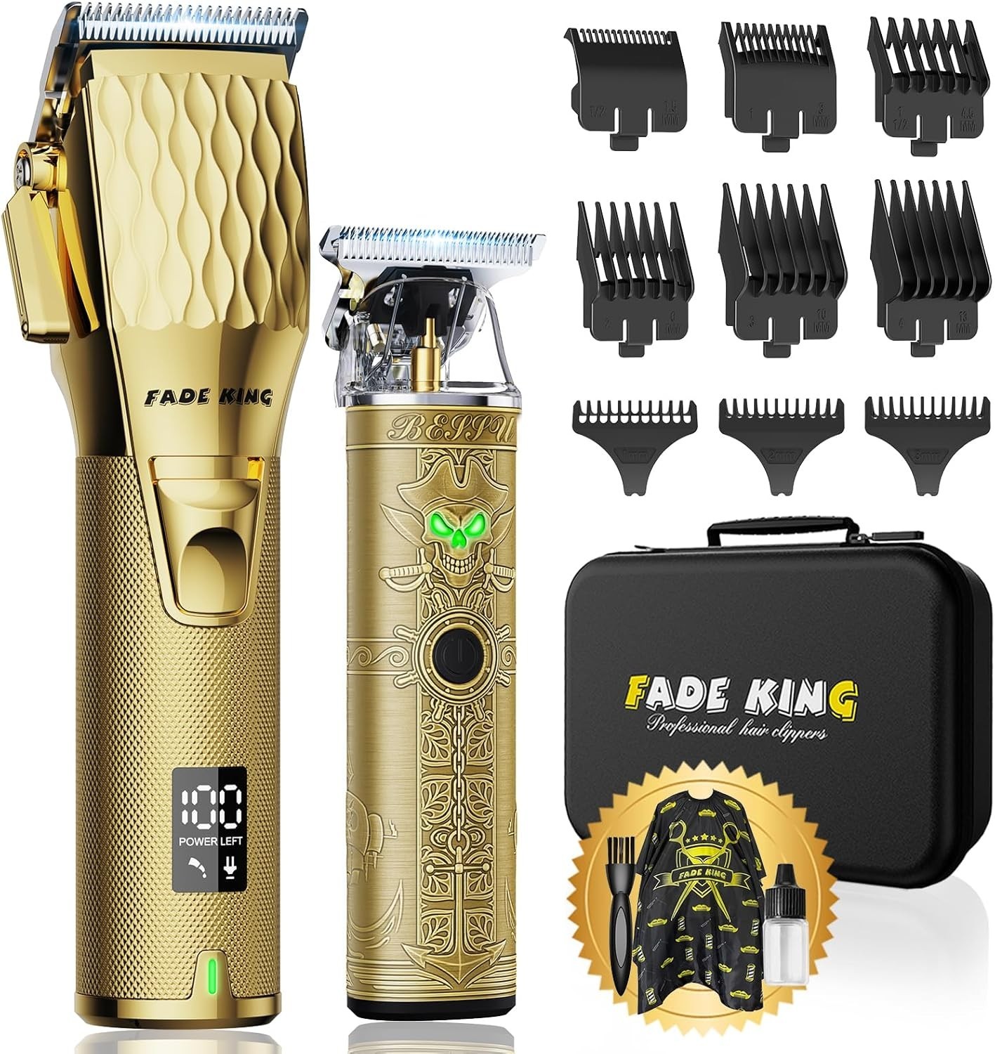 Professional Hair Clippers for Men – Cordless Barber Clippers & Beard Trimmer…