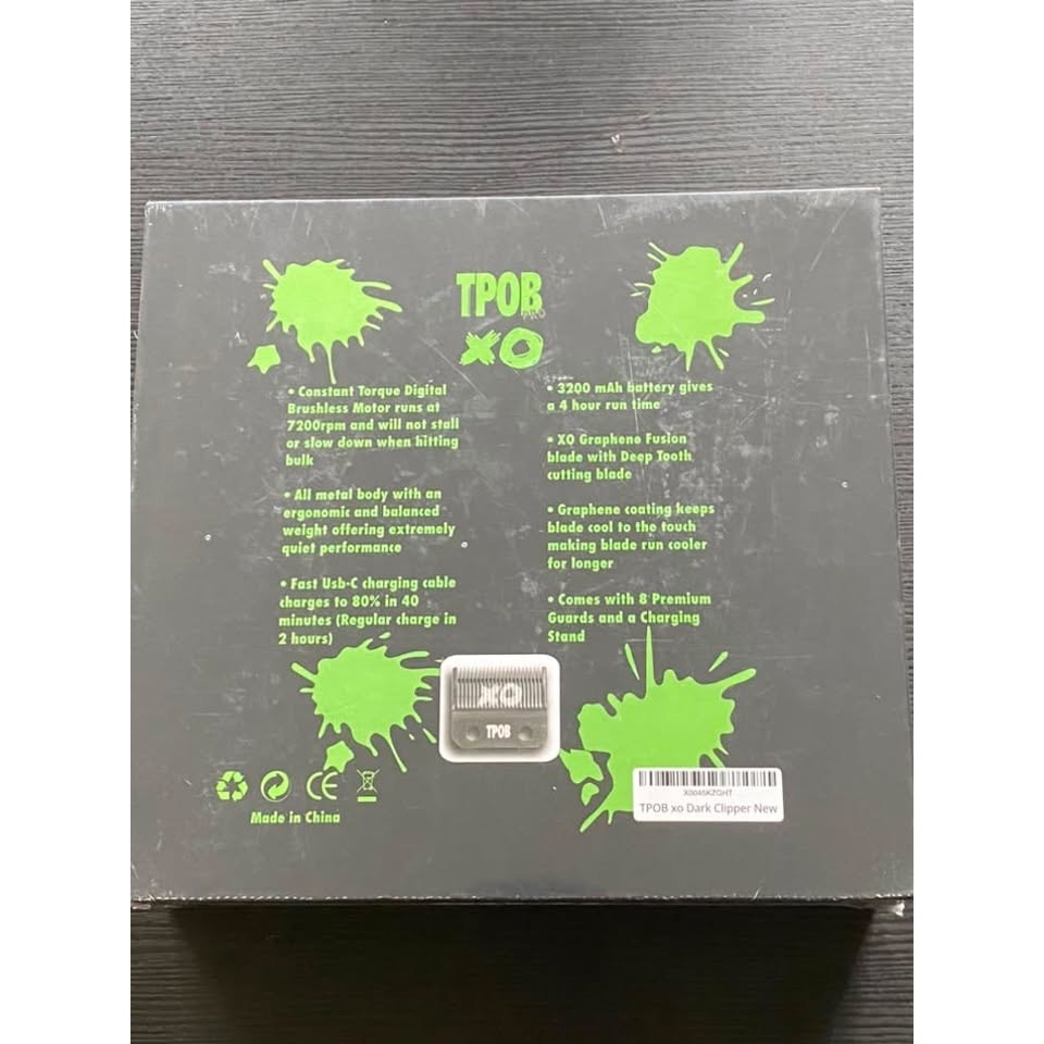 TPOB Pro XO Brushless 7200rpm Professional Hair Clipper in Black (Sealed)