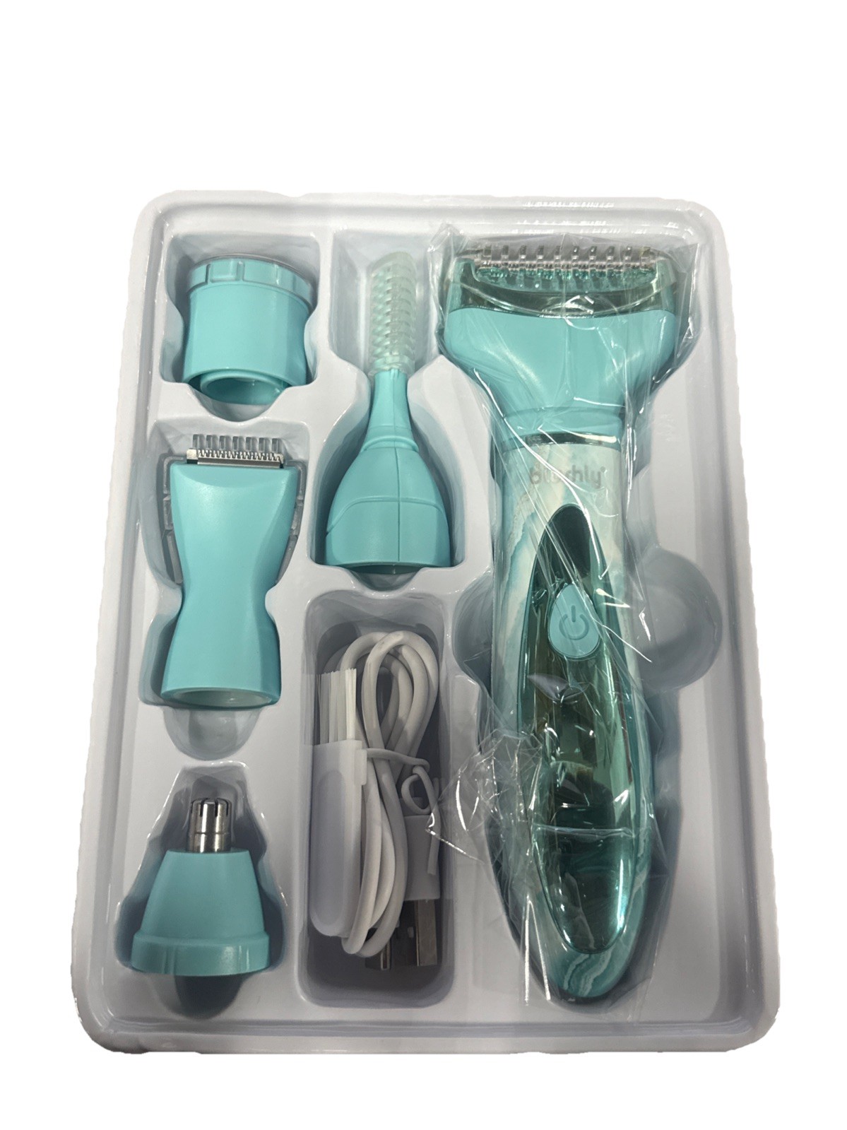 Blushly 5-in-1 Rechargeable Hair Trimmer w/ Battery (Aqua)