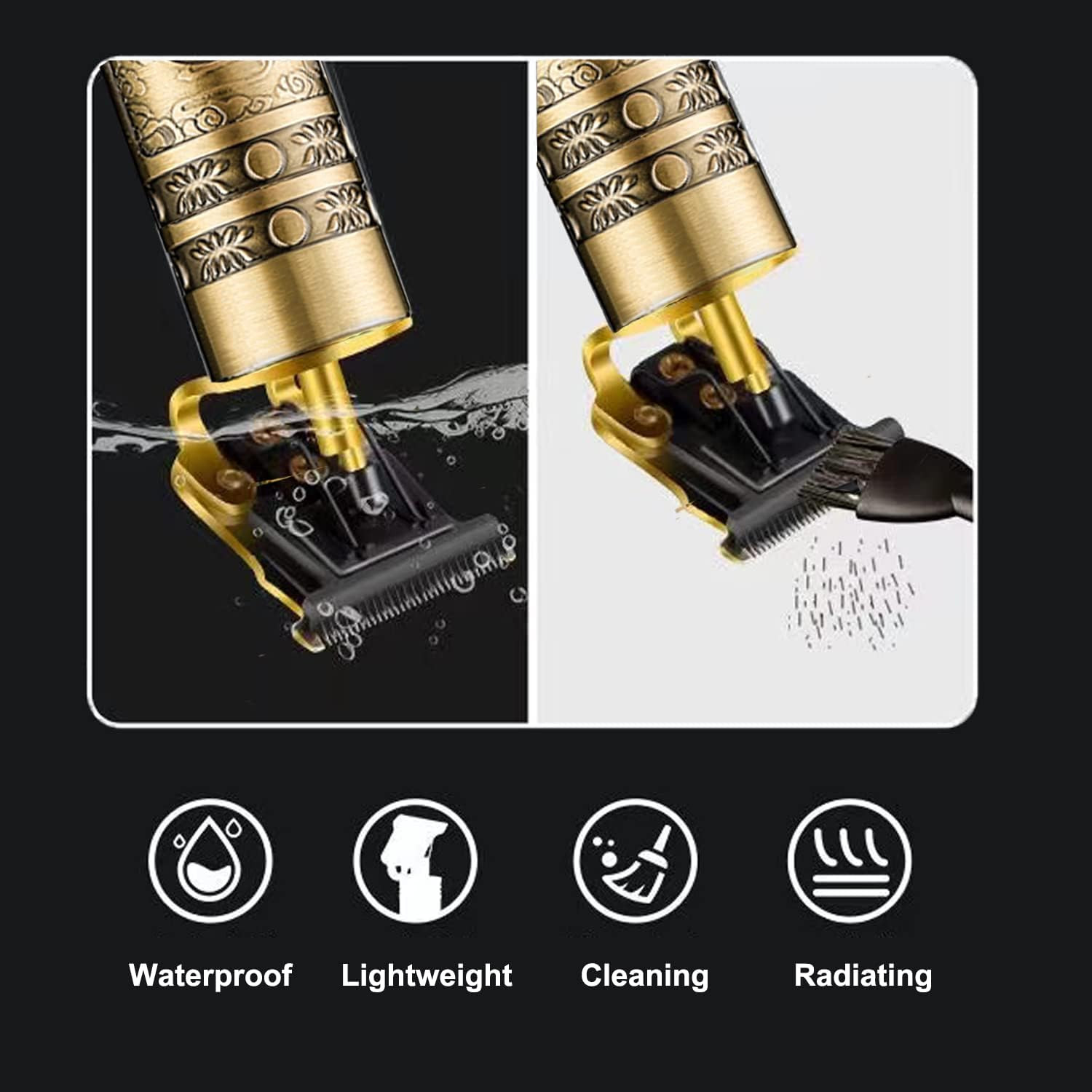 Hair Clippers for Men, Cordless Electric Hair Trimmer and Beard Shaver, T Blade