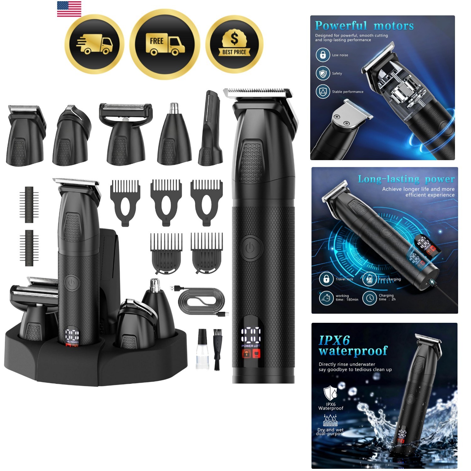 Manscape Beard & Body Trimmer for Men,Waterproof,All in 1 Grooming Kit
