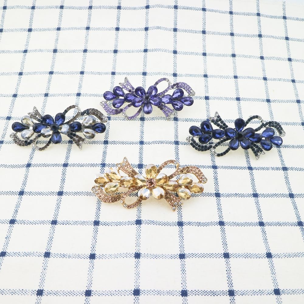 4PCS 4 ColorsExquisite Rhinestone Bowknot 1 Count (Pack of 4), Multicolor