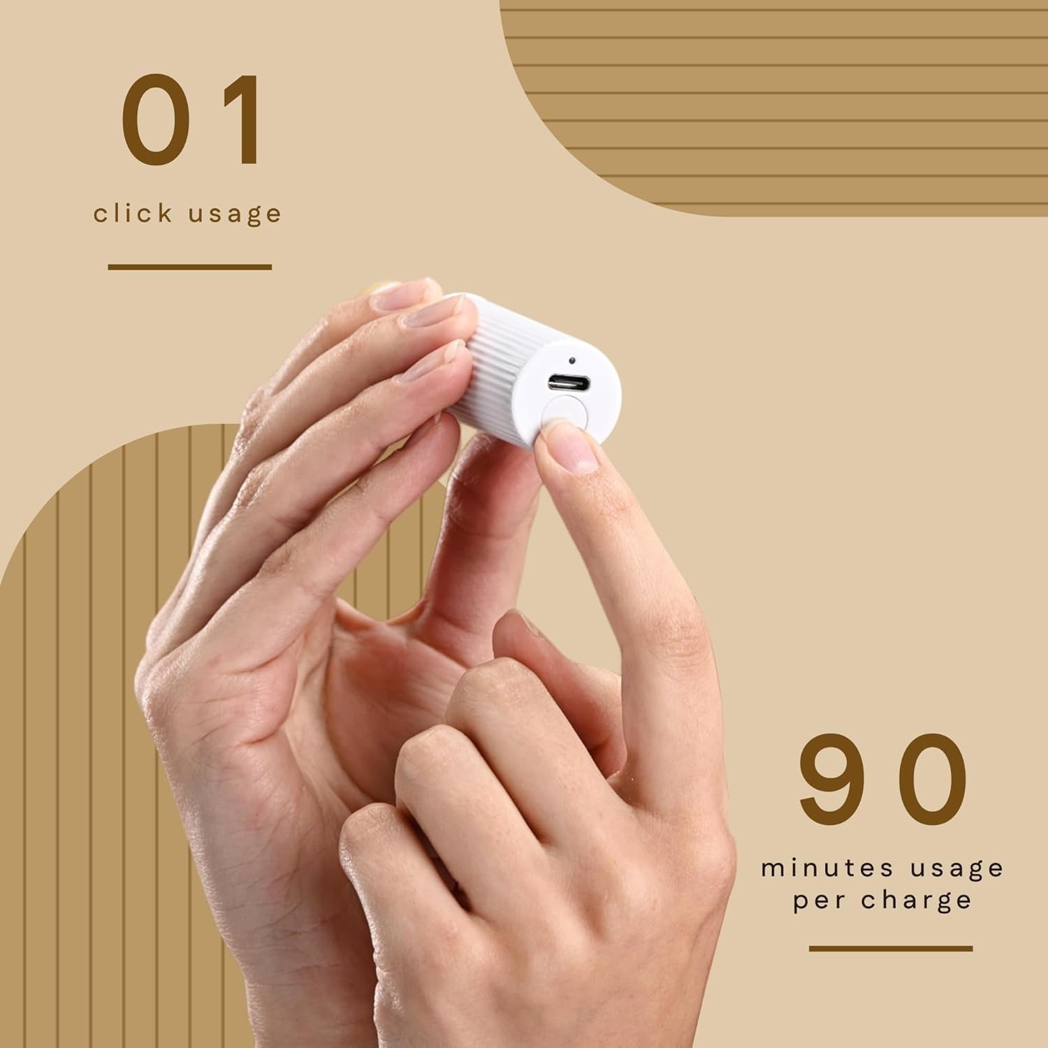 Winston Rechargeable Electric Eyebrow Trimmer for Women,WET-101,White & Gold