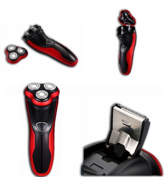 Men’s Razor Rotary Waterproof Electric Shaver Pop-Up Trimmer Wet Dry Cordless