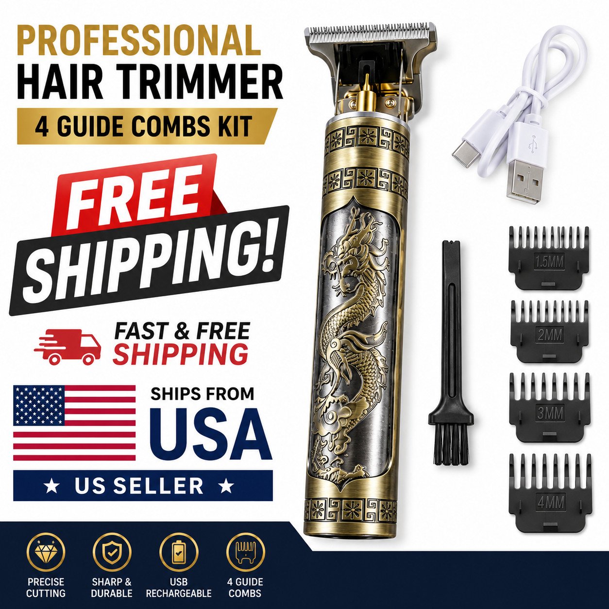 Vintage T9 Barbeador Dragon Beard Hair Trimmer Cutter Machine for Men