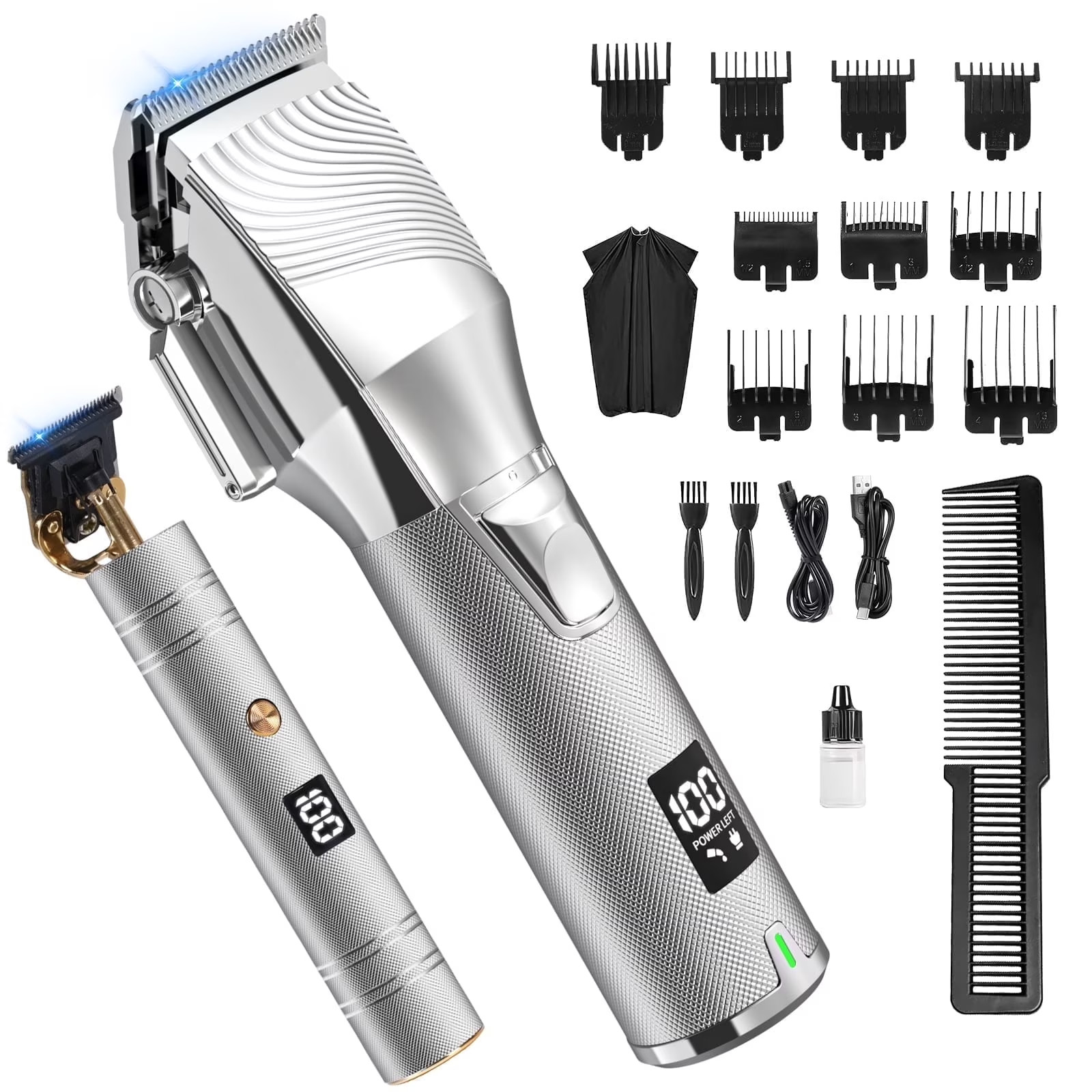 NEXPURE Hair Clippers &Beard Trimmer Set Brushless Motor 300Min LCD Cordless