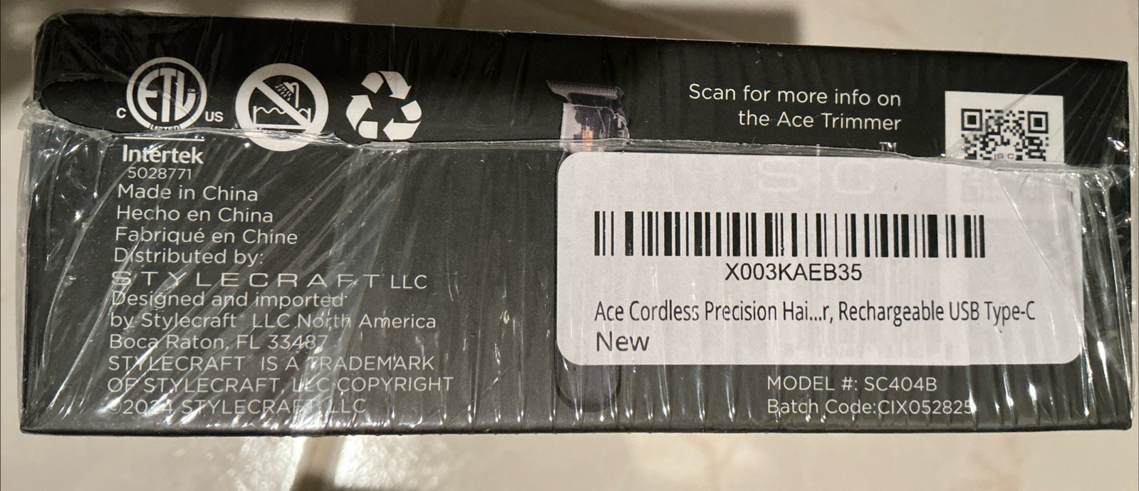 StyleCraft ACE Rechargeable Cordless Precision Hair Trimmer . New Sealed