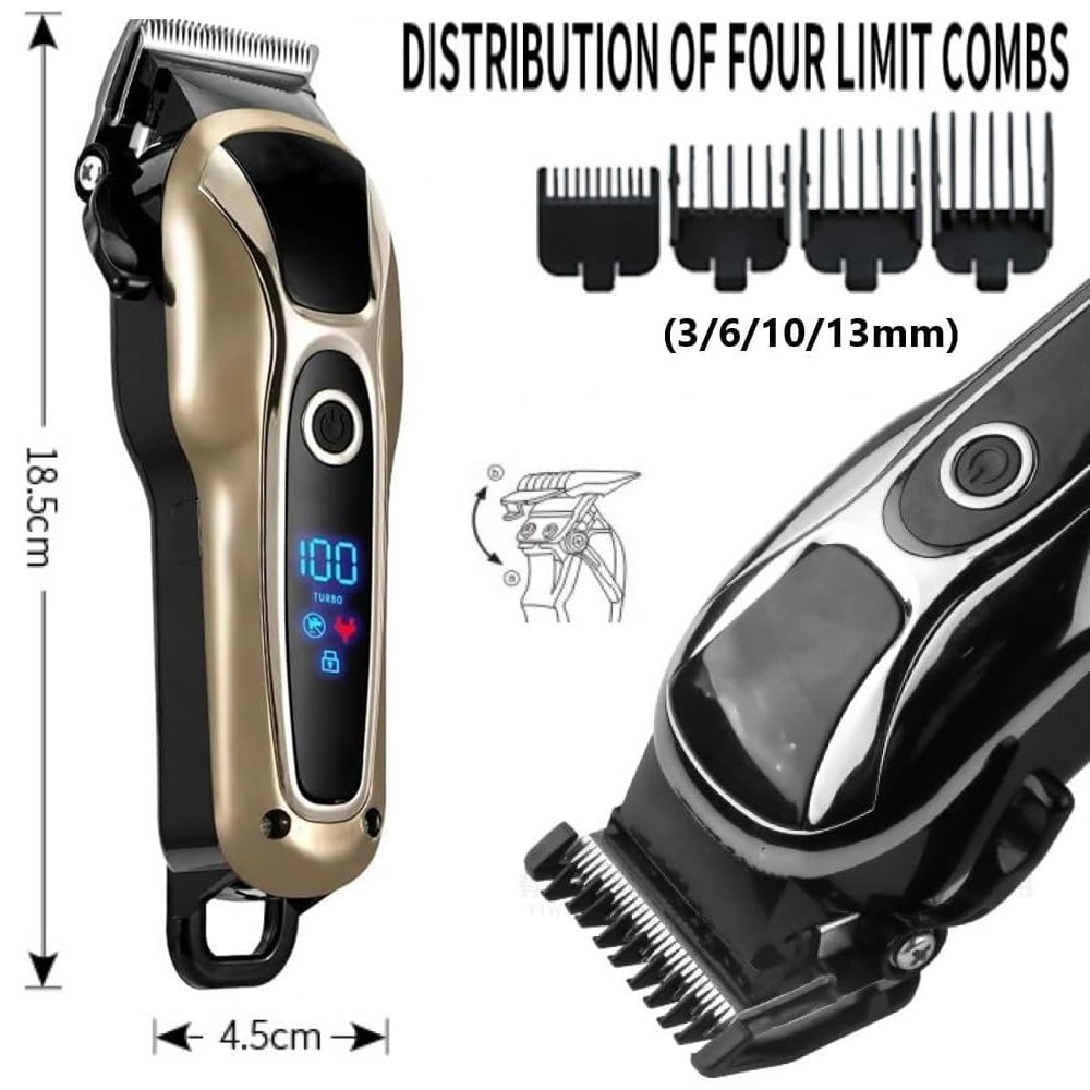 Professional Cordless Hair Clipper for Men Hair Beard Trimmer Quiet Home Barber
