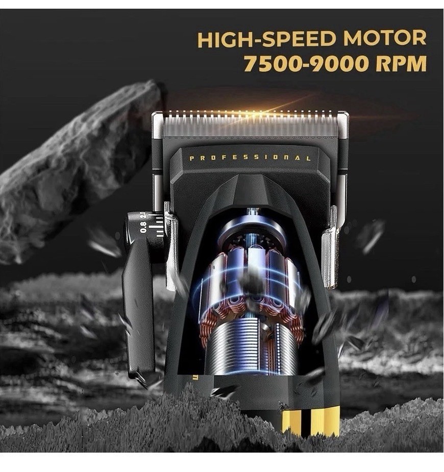 VGR V-285 Cordless Rechargeable Hair Clipper, USB Charging, Black/Gold Guards