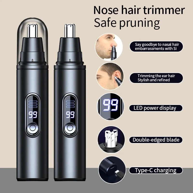 Rechargeable Nose Face Neck Eyebrow Hair Mustache Beard Trimmer Shaver Clippers