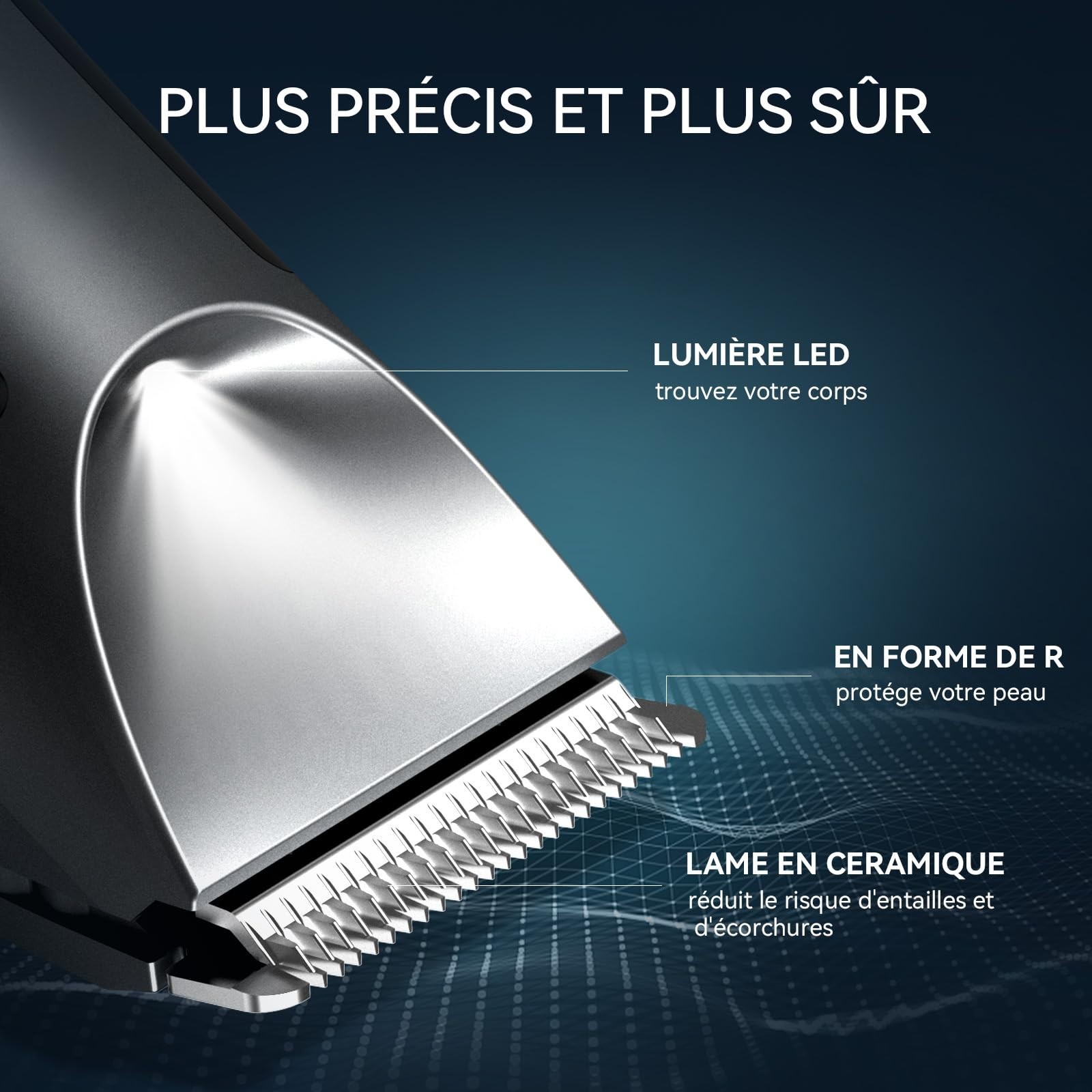 Body Hair Trimmer for Men – Waterproof Groin & Pubic Hair Shaver, LED Light, Cer