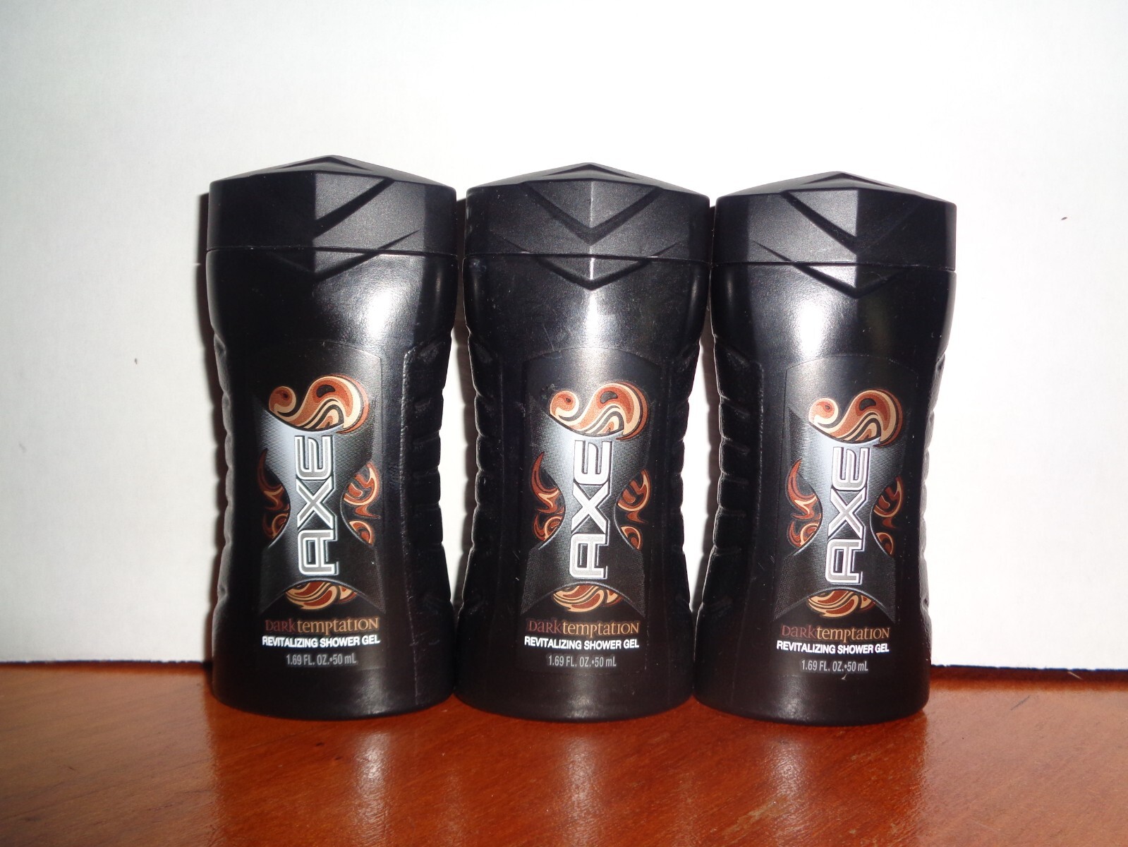 Lot of 3 AXE DARK TEMPTATION REVITALIZING SHOWER GEL Travel Size 1.69 oz Each
