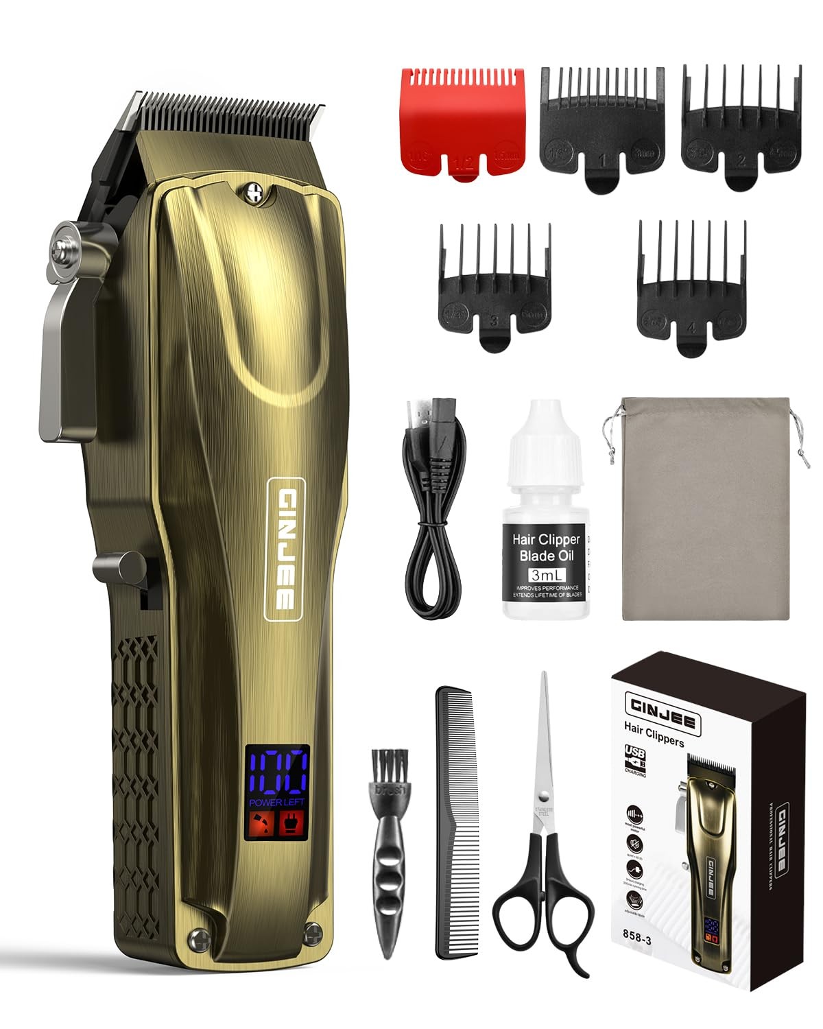 Hair Clippers for Men, Cordless & Corded Barber Clipper with 5Hrs Runtime, 7000R