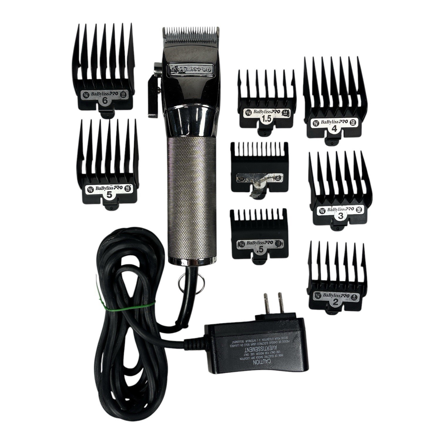 BaBylissPRO FX801R SilverFX Metal Corded Hair Clipper w/ 8-Piece Comb Set Barber