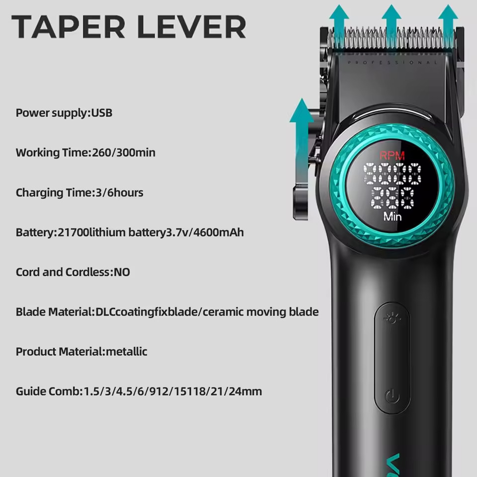 VGR 4-in-1 Pro Barber Set – Clipper, Trimmer, Dryer 💨 9000RPM Grooming Kit