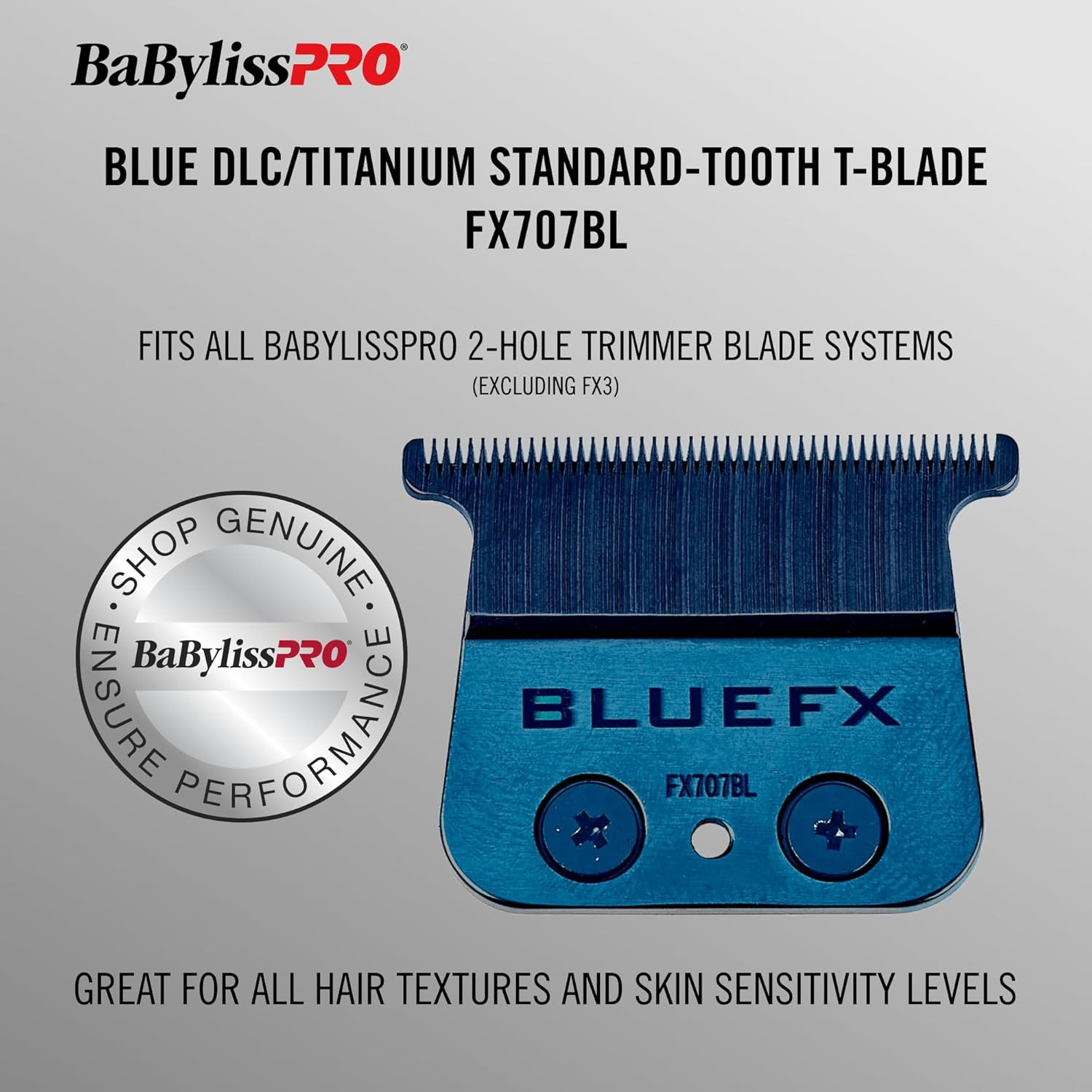 BaBylissPRO Trimmer Blade – Blue DLC/Titanium Standard Tooth (FX707BL)
