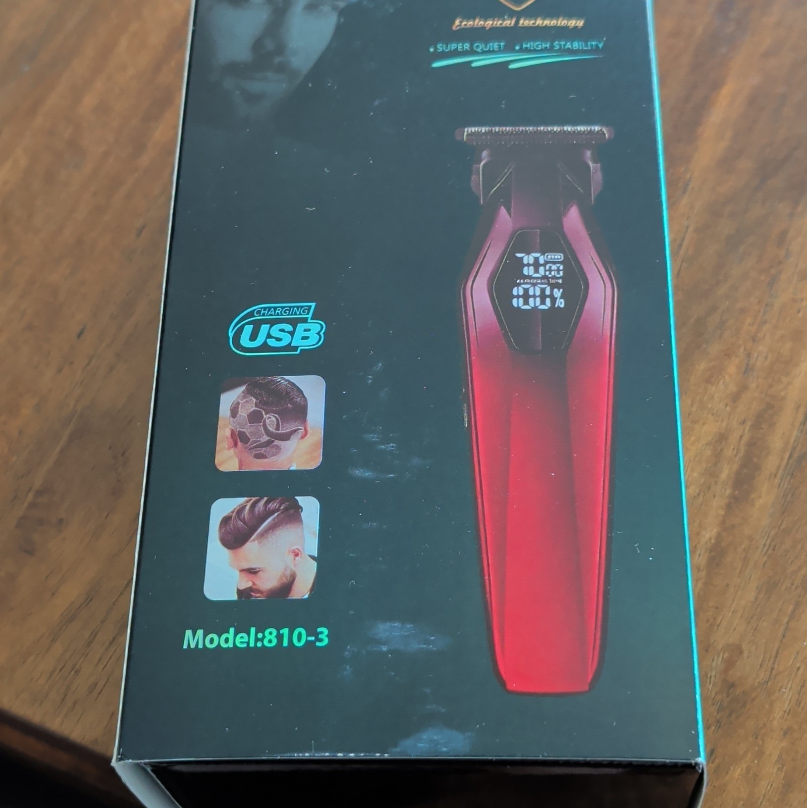 Model 810-3 Men’s Head Trimmer Red T-Blade, 1 Head, USB Charging Quick Charge