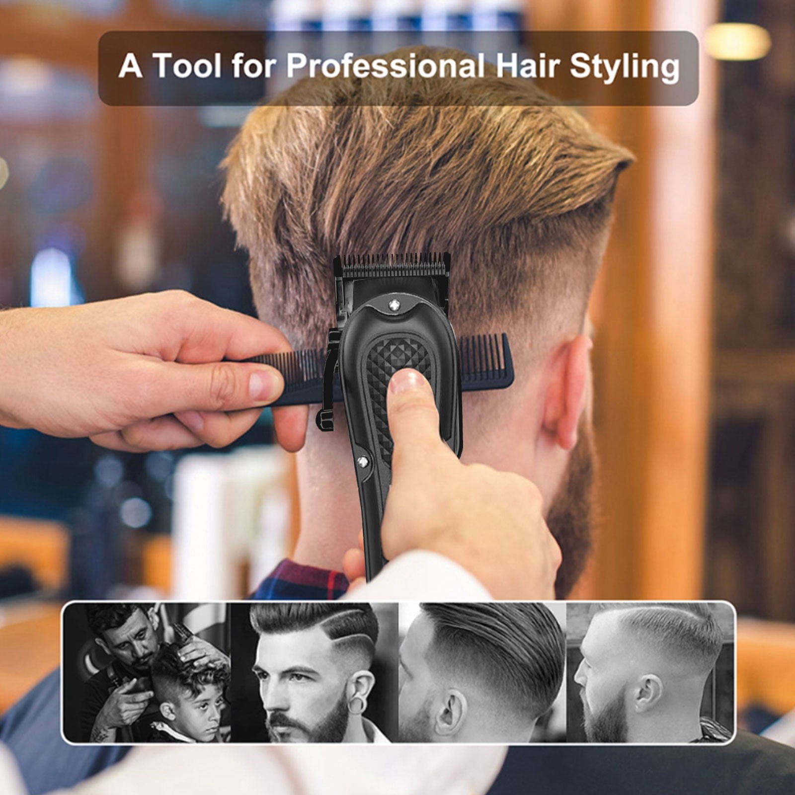 KEMEI Professional Hair Clippers Cordless Trimmer Beard Cutting Machine Barber