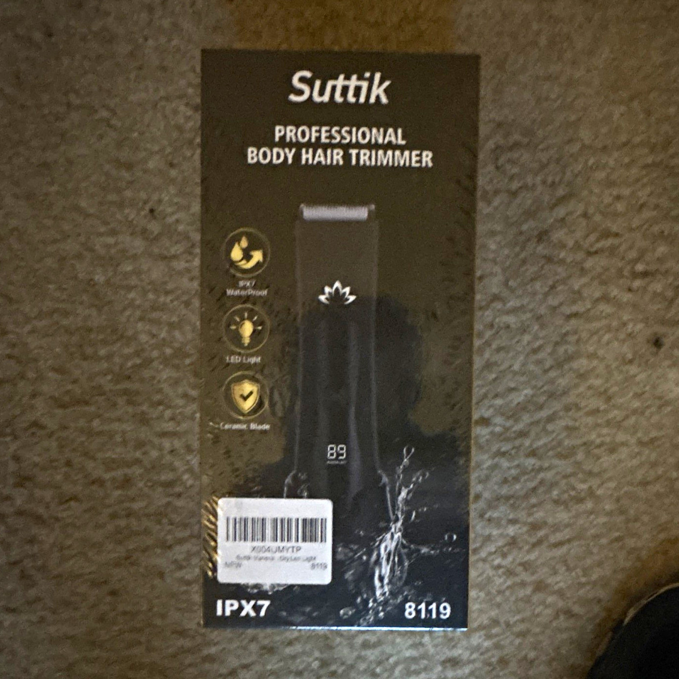 Suttik Waterproof Body Trimmer USB Charging Black Model 8119