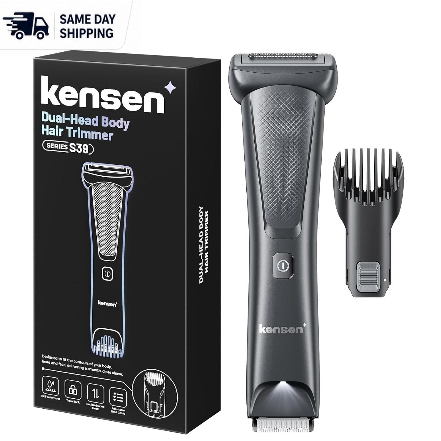 Cordless Electric Body Shaver with Ceramic Blades & 100-Minute Runtime