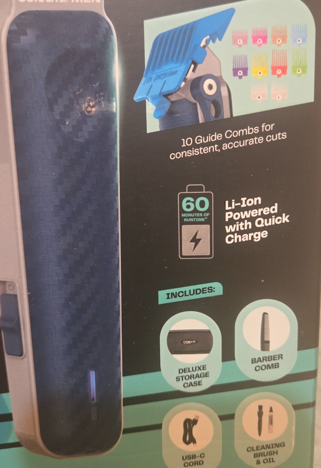 New Conair Men Lithium-Ion Rechargeable Clipper & Trimmer 17 Piece