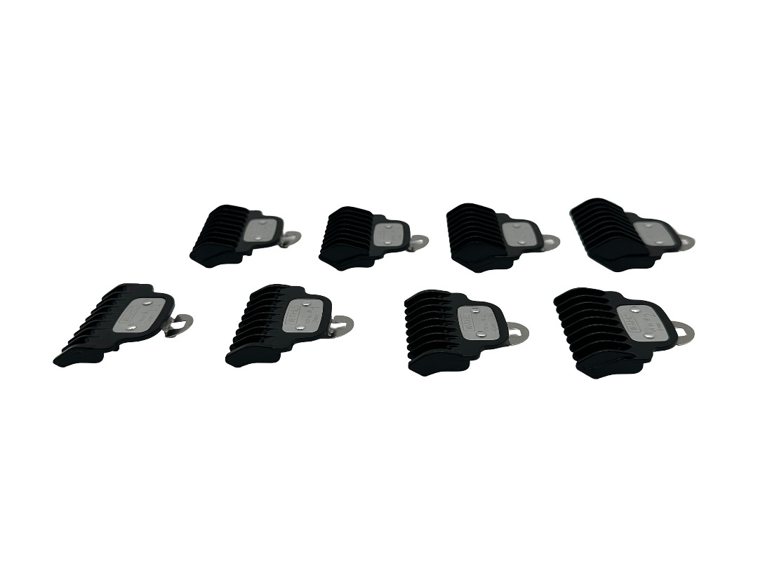 Wahl Trimmer Replacement 8 Piece T Blade Guard Comb Set #1/2 – #4 w/ Metal Clip
