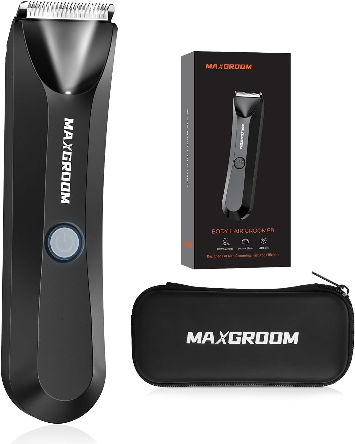 Body Hair Trimmer for Men,Waterproof Personal Groomer for Men(Black)