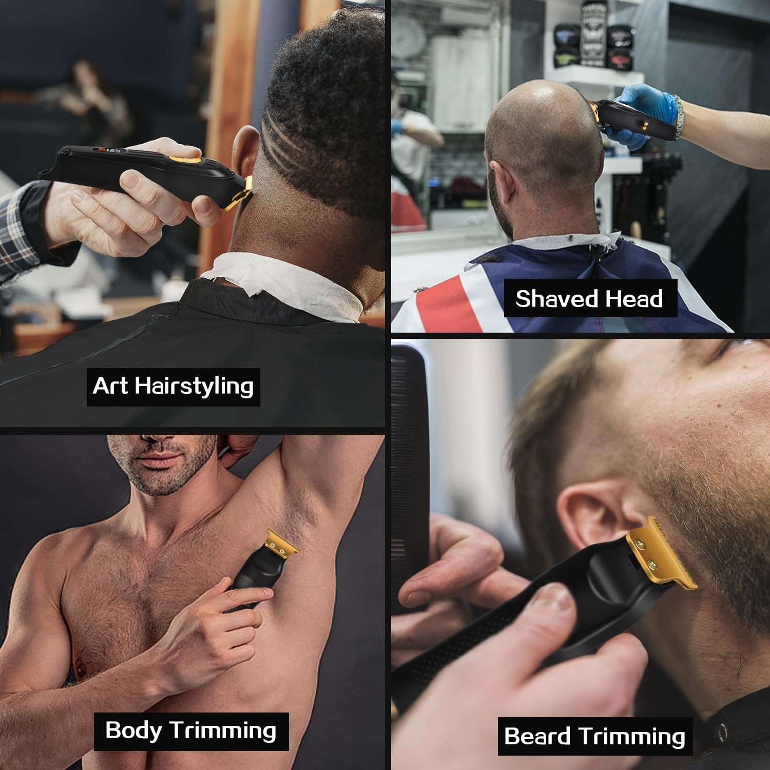 Cordless Hair Clippers & Trimmers Set | Professional Haircut Kit, USB Rechargeab