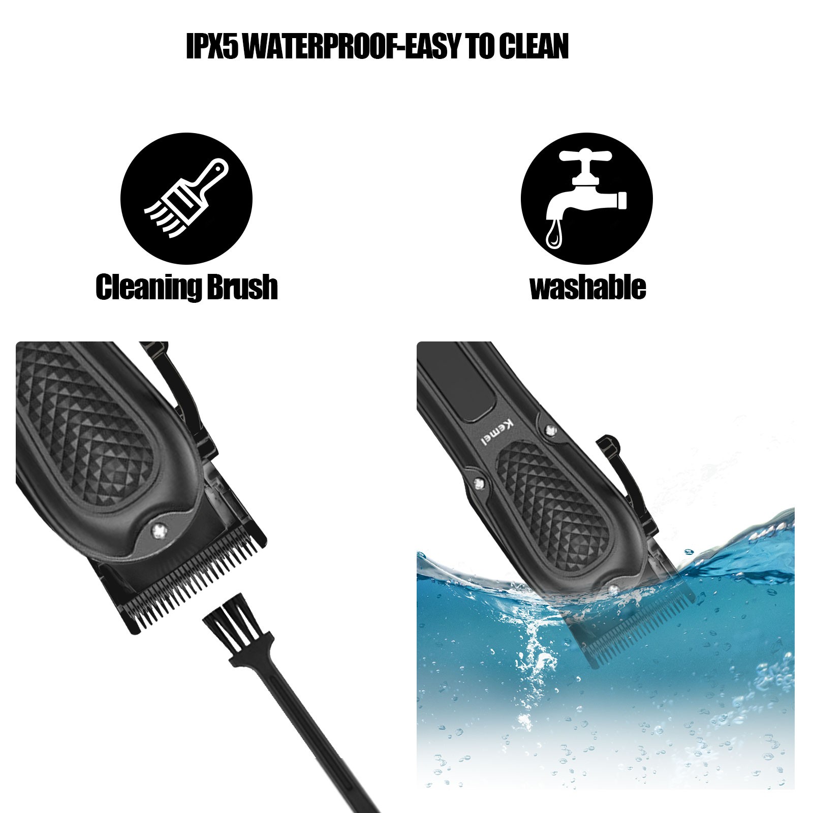 KEMEI Professional Hair Clippers Cordless Trimmer Beard Cutting Machine Barber