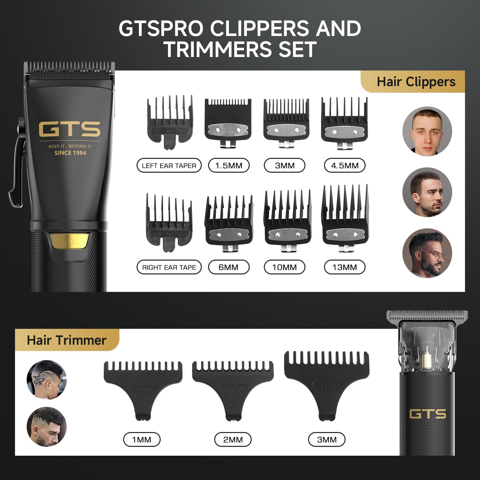 4-in-1 Hair Clippers for Men – Cordless Beard Trimmer LED Display Kit
