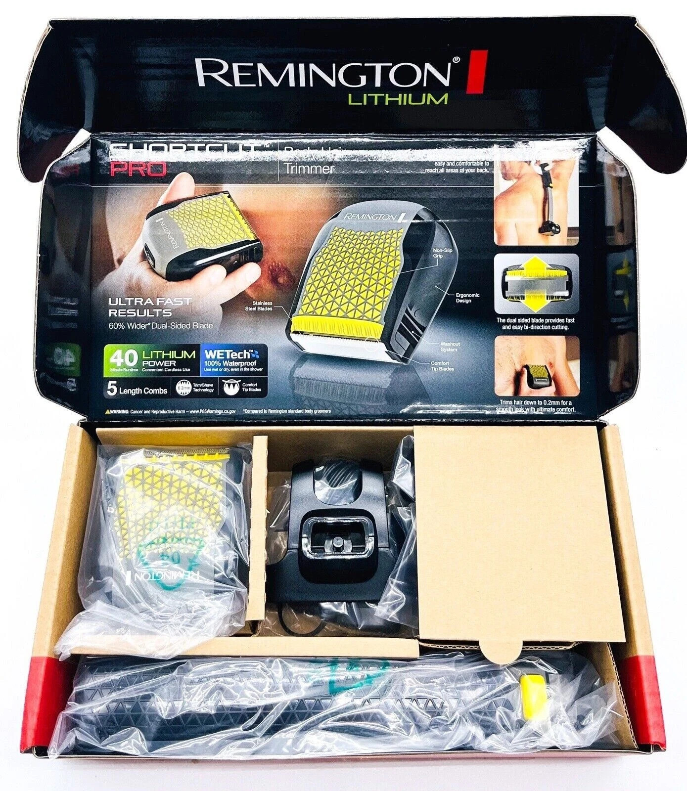 Remington BHT6455FF Shortcut Pro Body Groomer With Extendable Curved Handle NEW