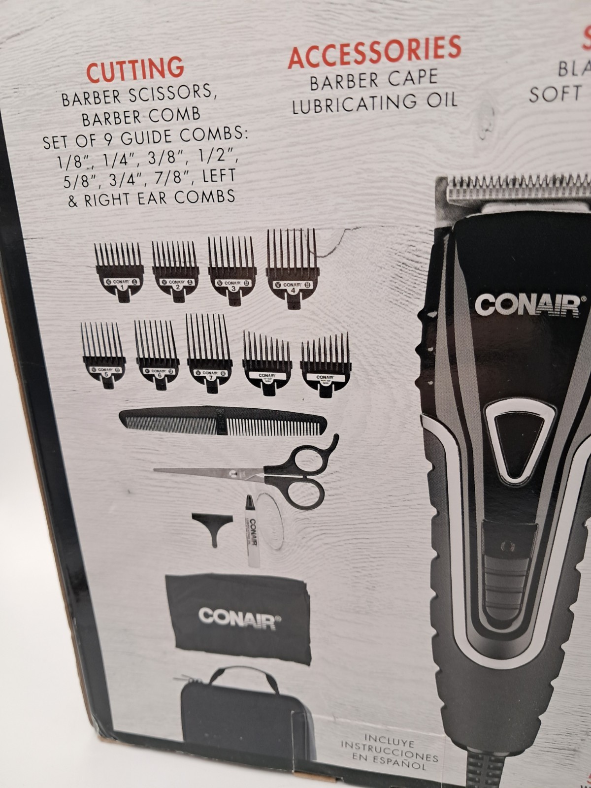 Conair Barbershop Series Haircutting Kit Non-Slip Grip Self-Sharpening Blades