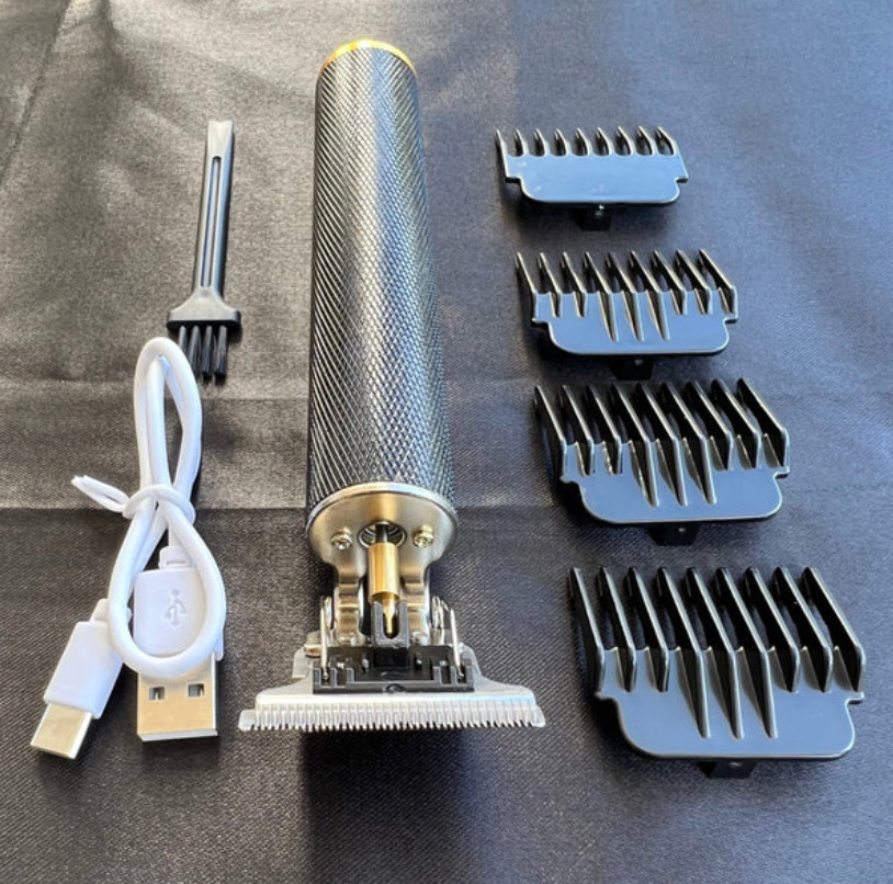 Vintage T9 Black & Gold Beard Hair Trimmer Cordless USB Barber Clipper for Men