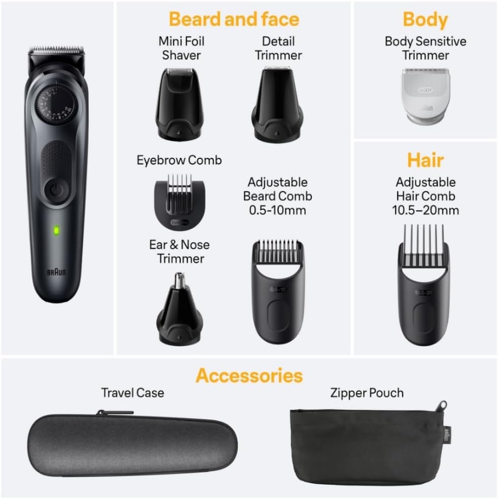 Braun All-in-One Style Kit Series 5 5471 8-in-1 Trimmer for Men with Beard Trimm