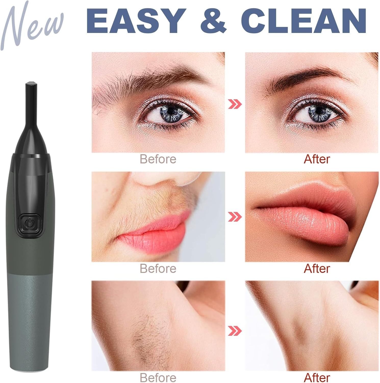 Hot Men Nose Ear Face Neck Eyebrow Hair Mustache Beard Trimmer Shaver Clipper